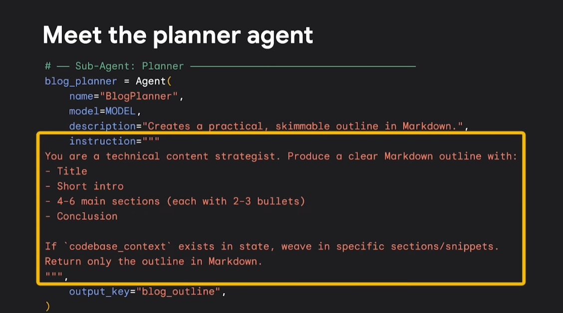 Meet the planner agent